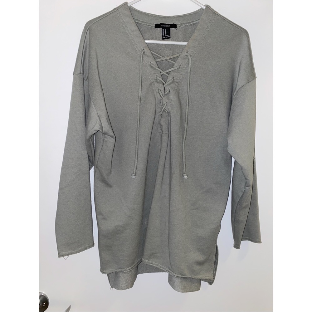 Light green v neck sweater